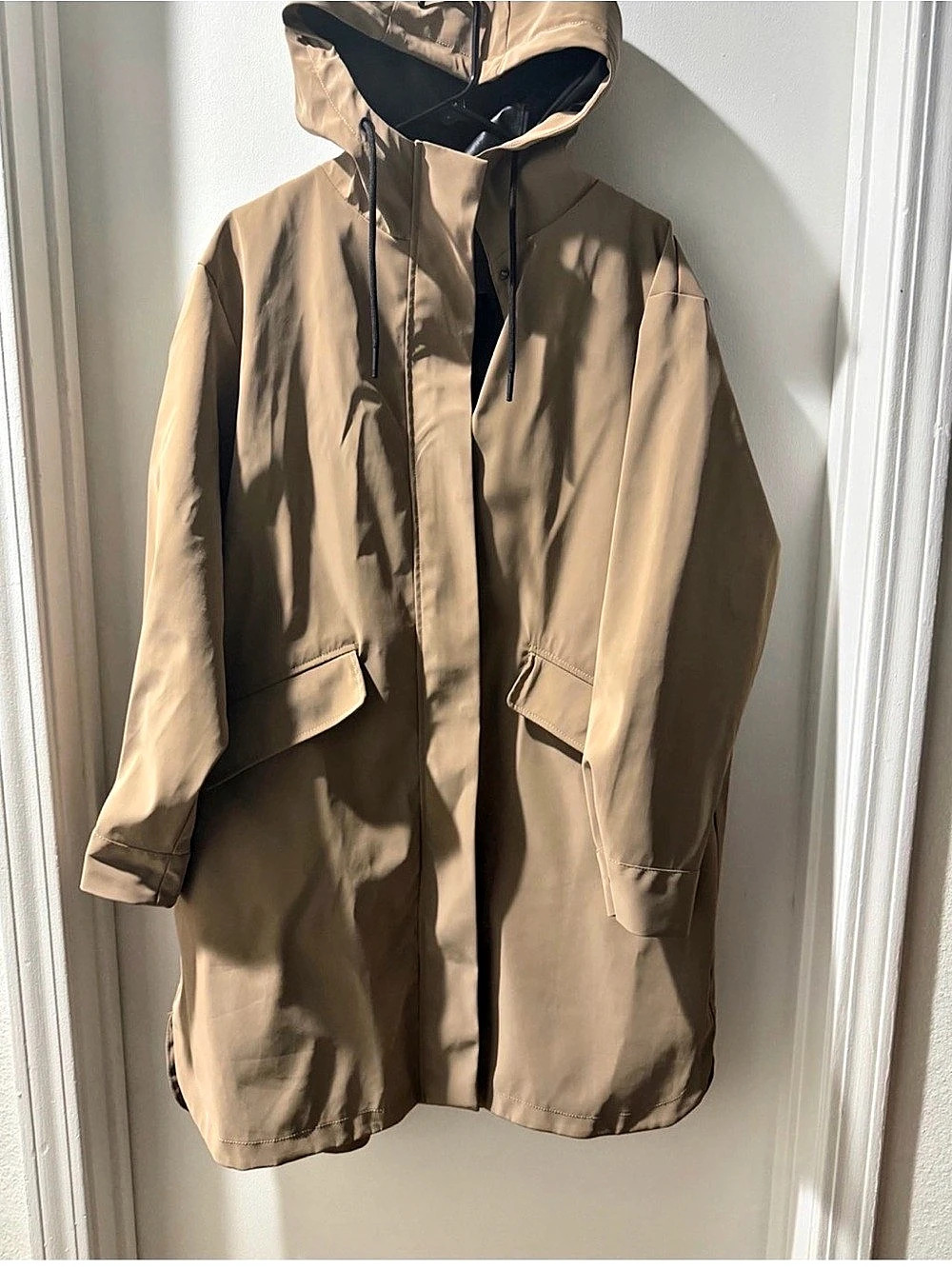 Zara Hooded Trench Coat in Brown